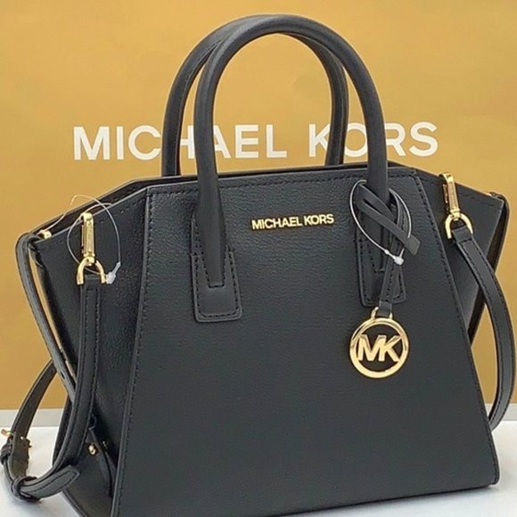 Michael Kors Avril Small Leather Top-Zip Satchel Black color - Picture 1 of 16